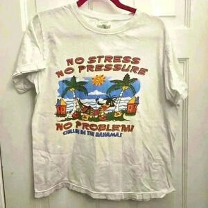 Vintage Limited Edition Thriller Banana design Bahamas White Shirt,Size M